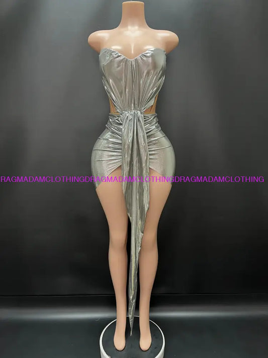 Moonlight Sparks (Silver) Mini Dress