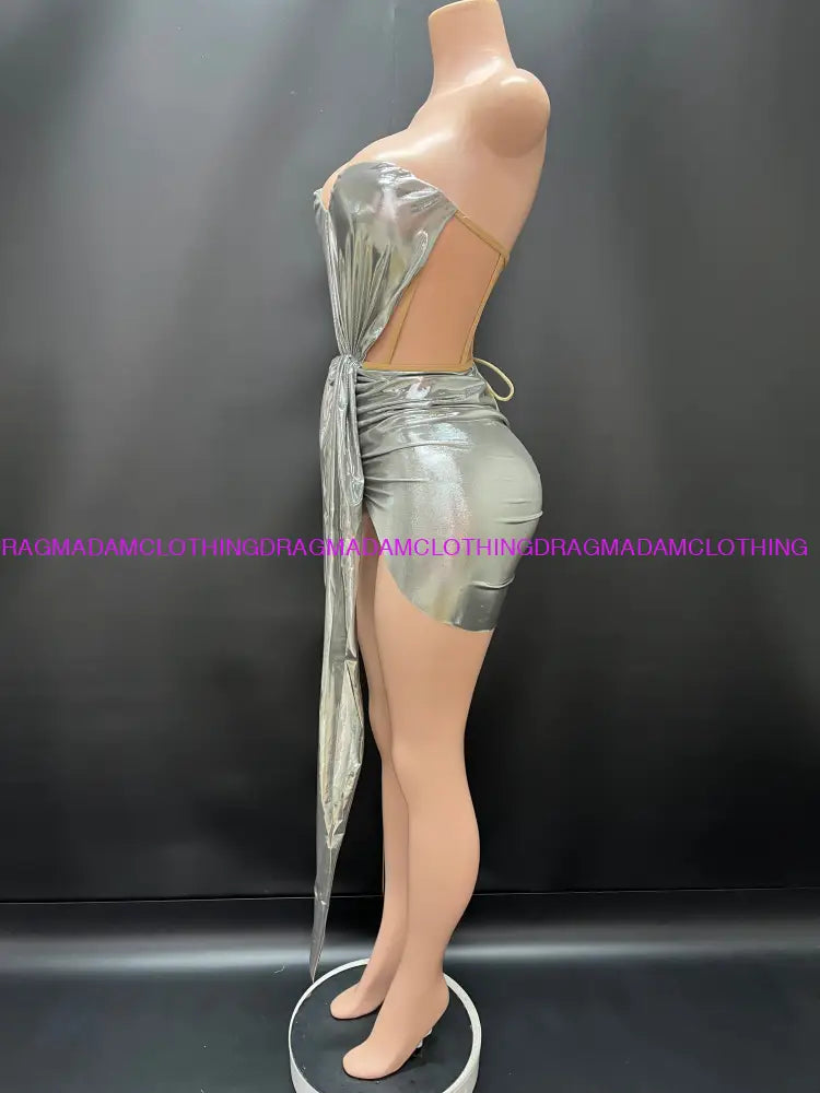 Moonlight Sparks (Silver) Mini Dress