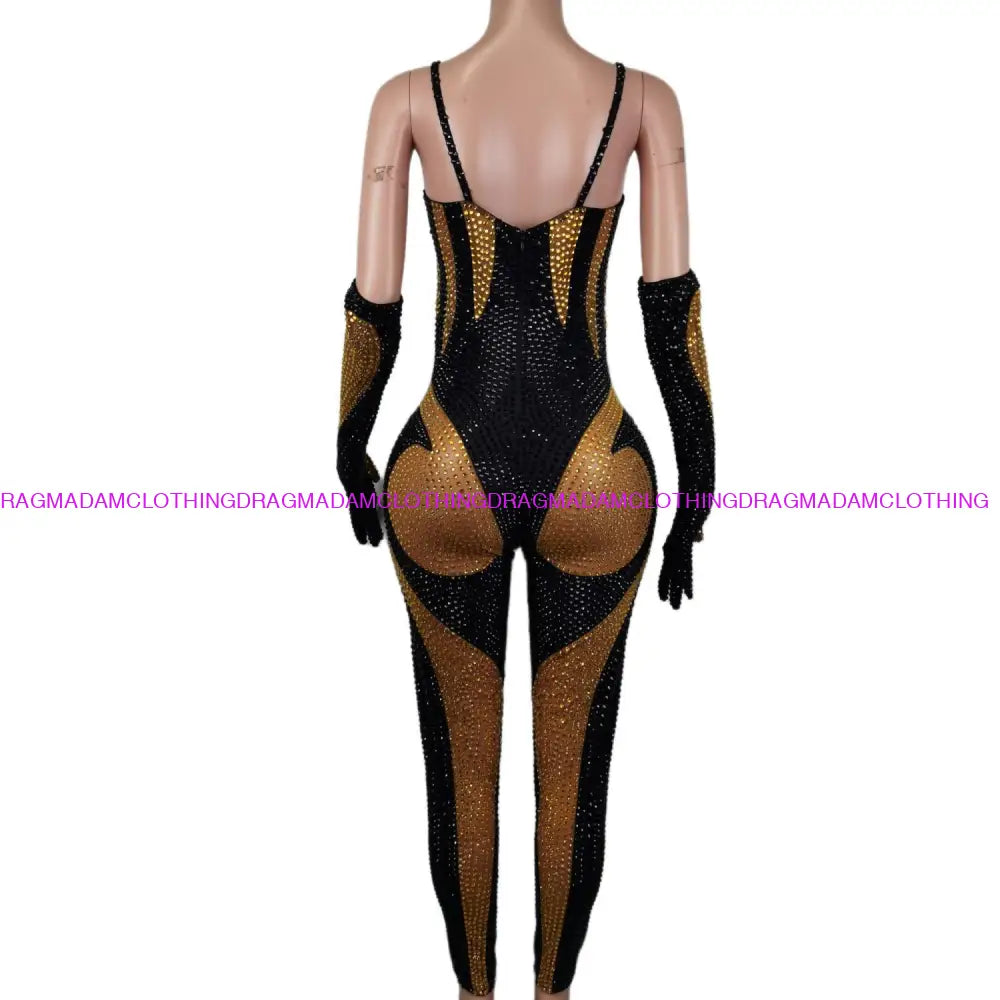 Super Women (Black & Gold) Jumpsuits/Bodysuits