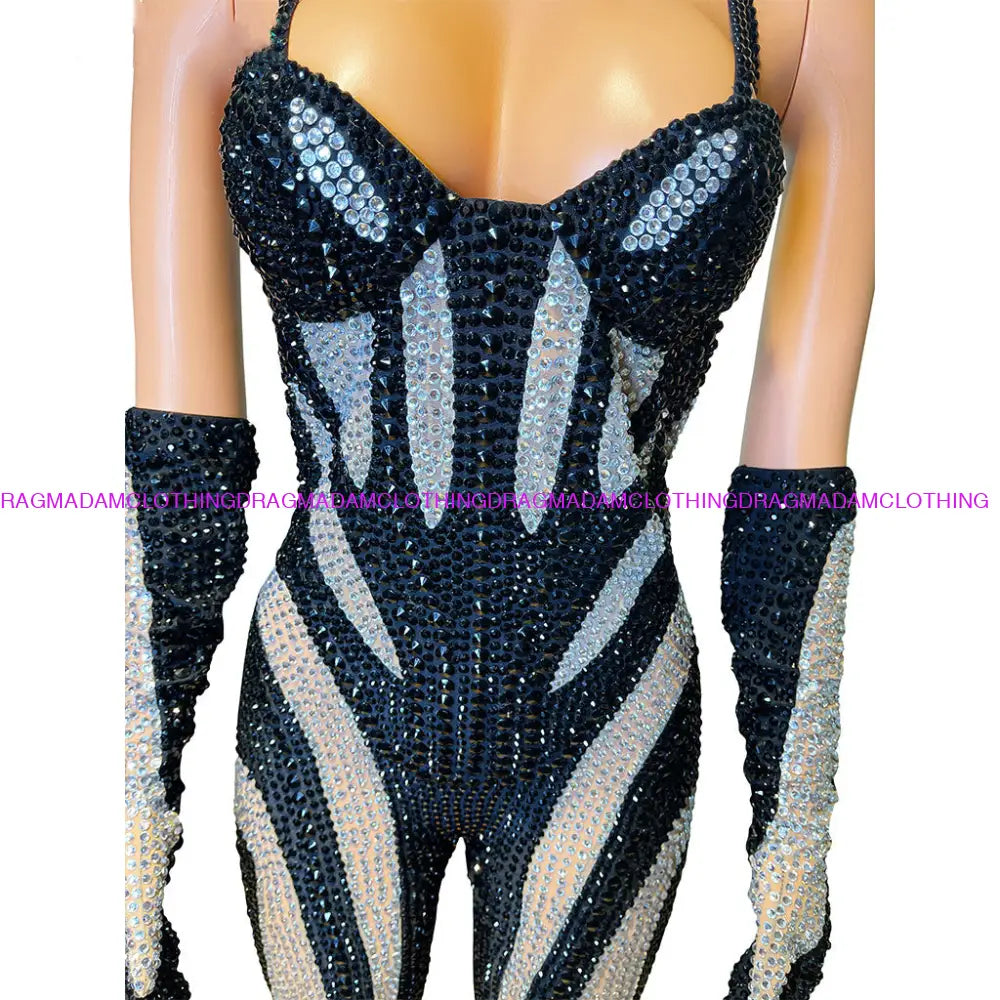 Super Women (Black & Silver) Jumpsuits/Bodysuits