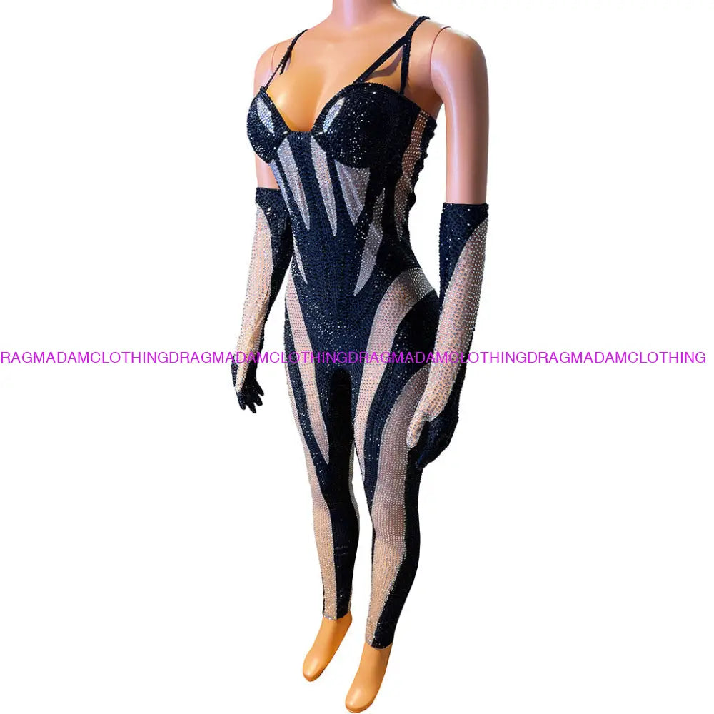 Super Women (Black & Silver) Jumpsuits/Bodysuits