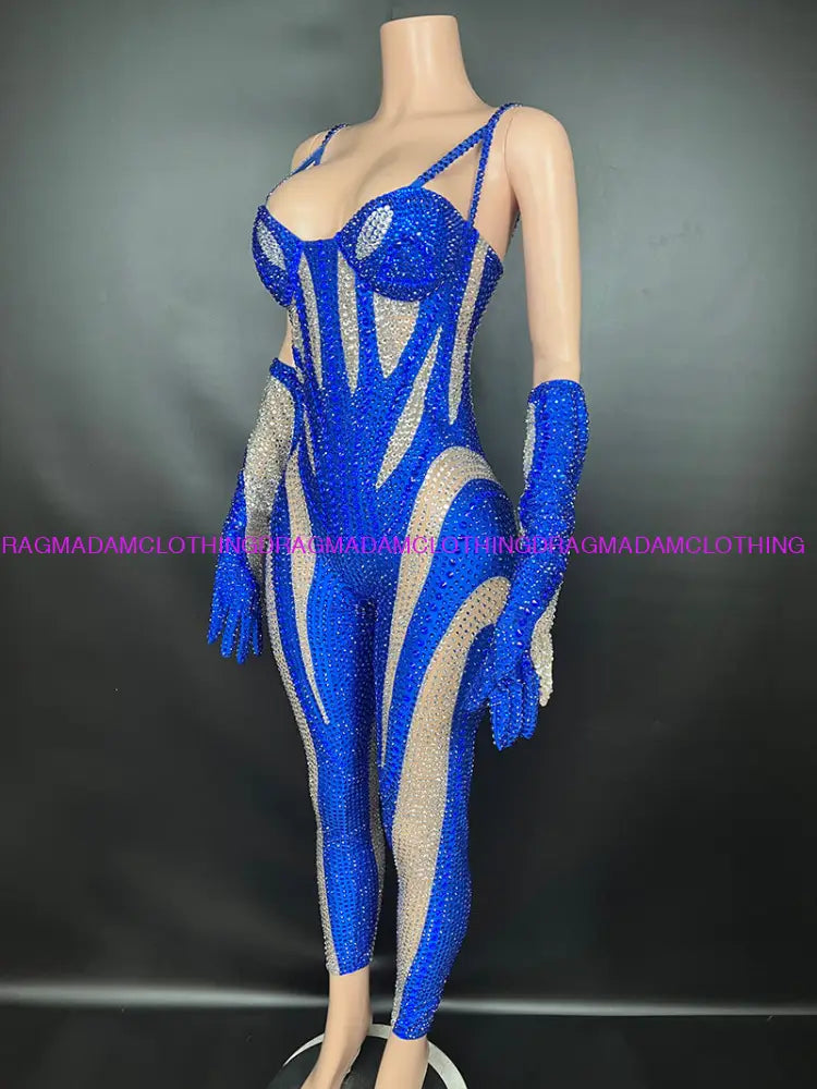 Super Women (Royal Blue) Jumpsuits/Bodysuits