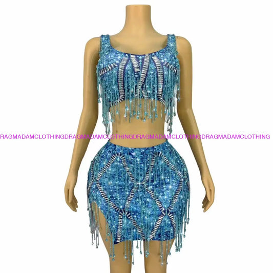 Swift 1989 (Blue) Custom Sizes/Plus Size Skirt Set