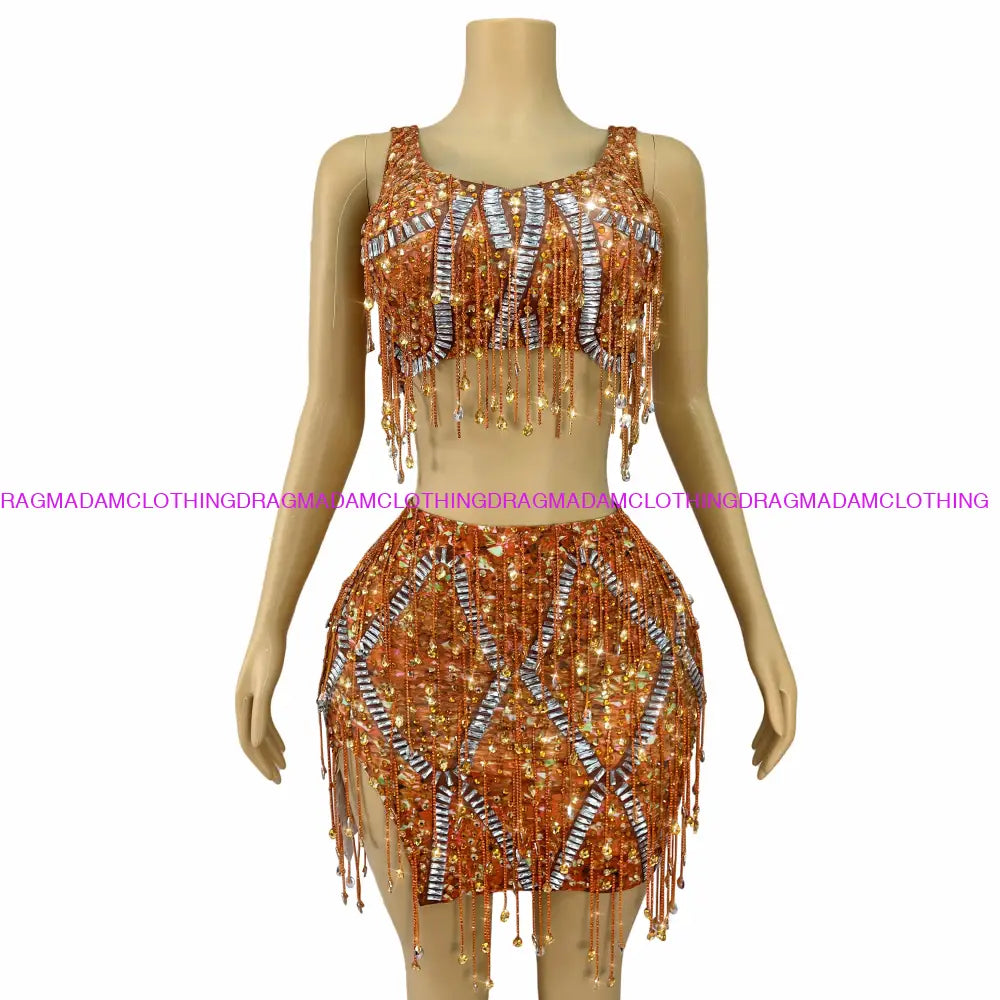 Swift 1989 (Orange) Custom Sizes/Plus Size Skirt Set